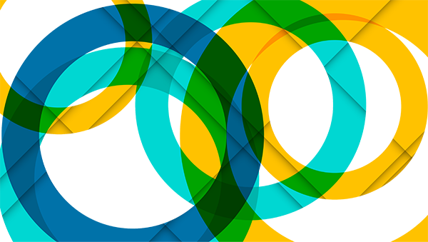 blue, yellow, and green circles