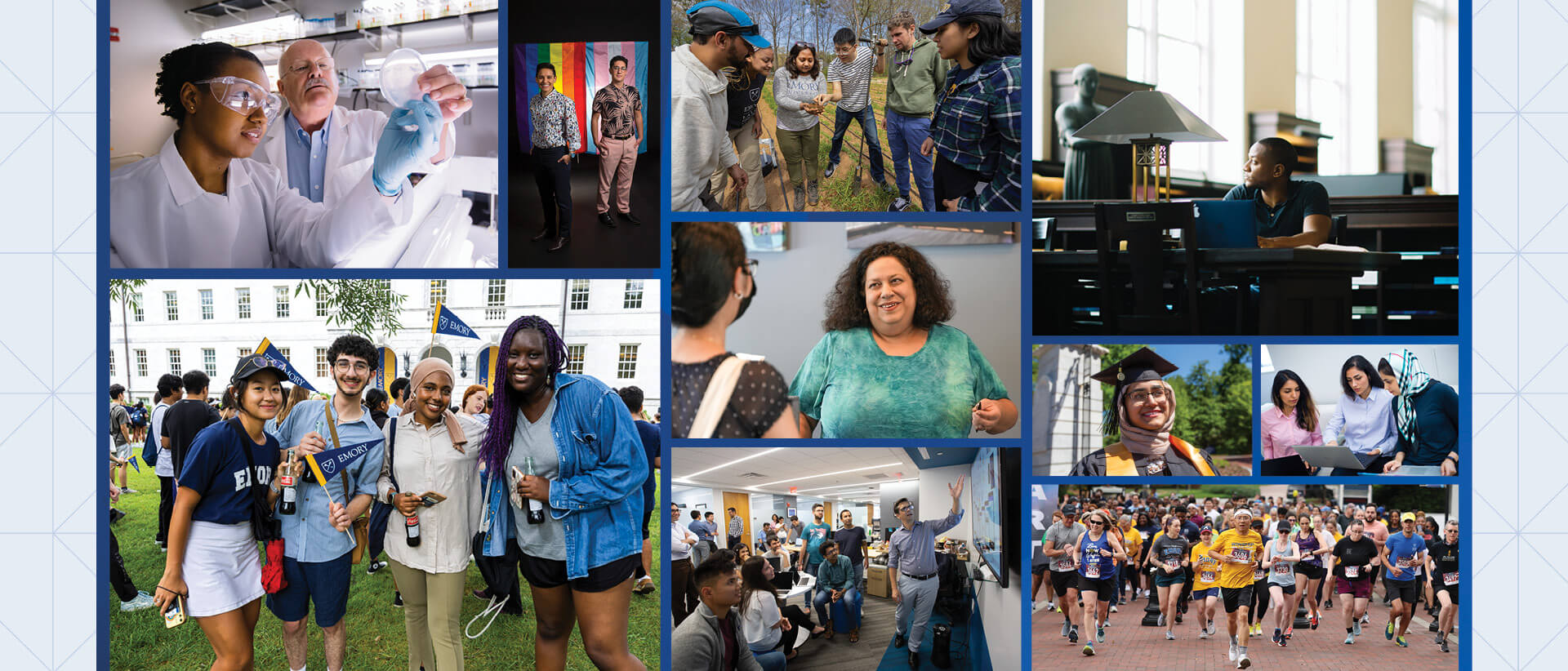 collage of images that illustrate the diversity of people at Emory